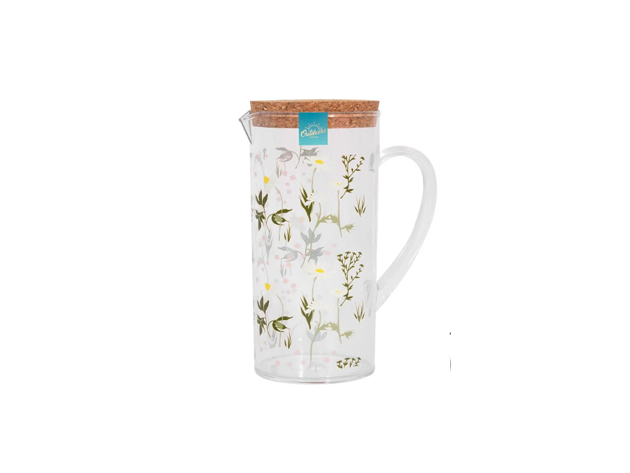 Pitcher With Daisy Print & Cork Lid 1.1LT
