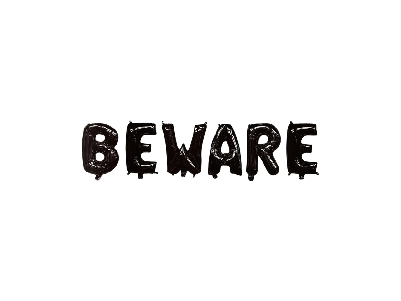 Beware Letter Foil Balloon Set