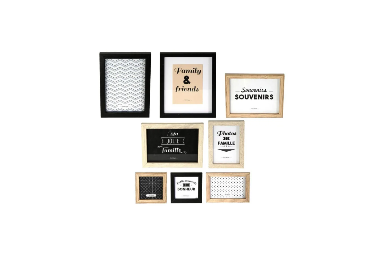 Set of 8 Black and White Photo Frames