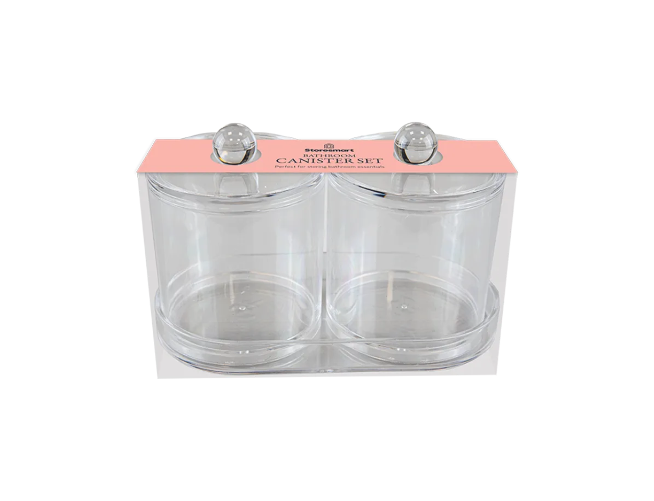 Clear Canister Set With Tray