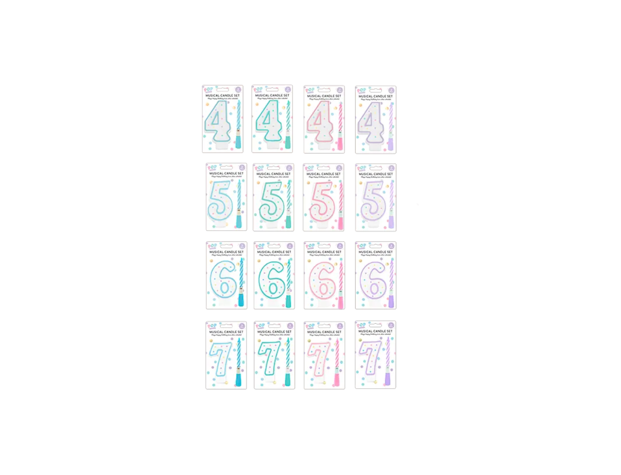 Pastel Musical Birthday Candle Set