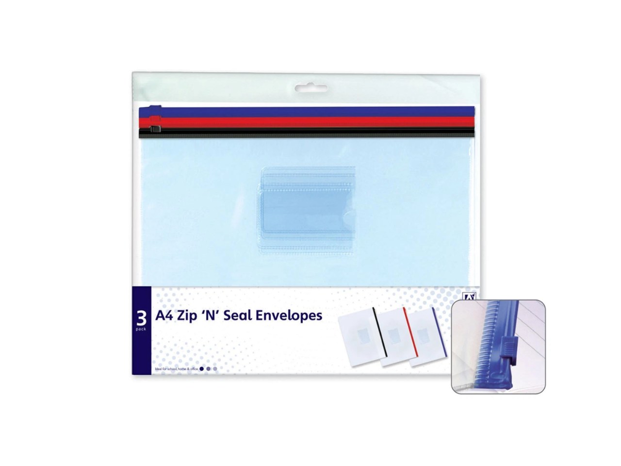 Zip n Seal Folders Clear Wallet & Pocket 3 Pack