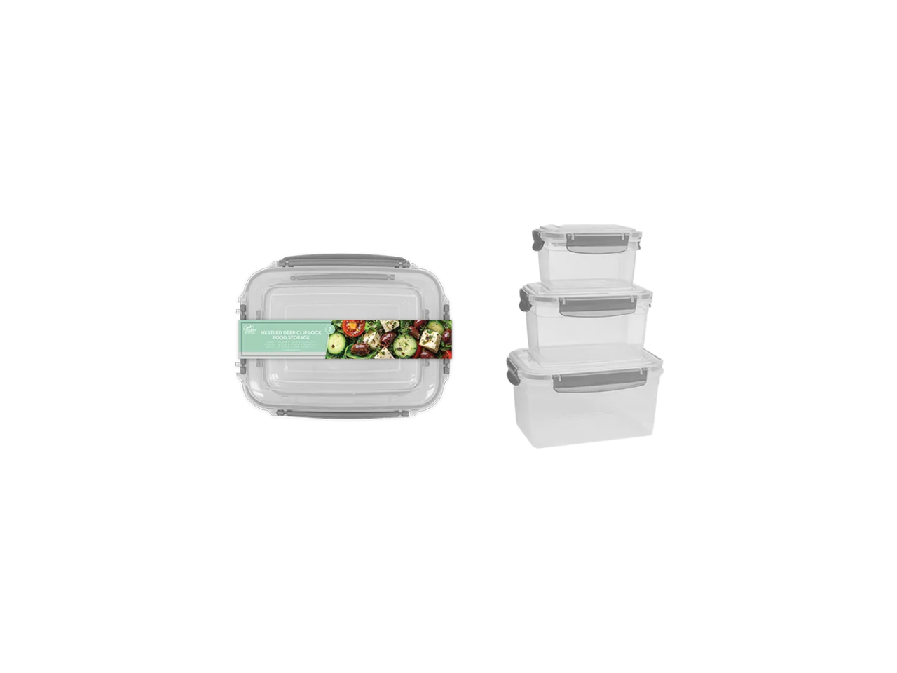 Nestled Deep Clip Lock Food Storage | 3Pcs