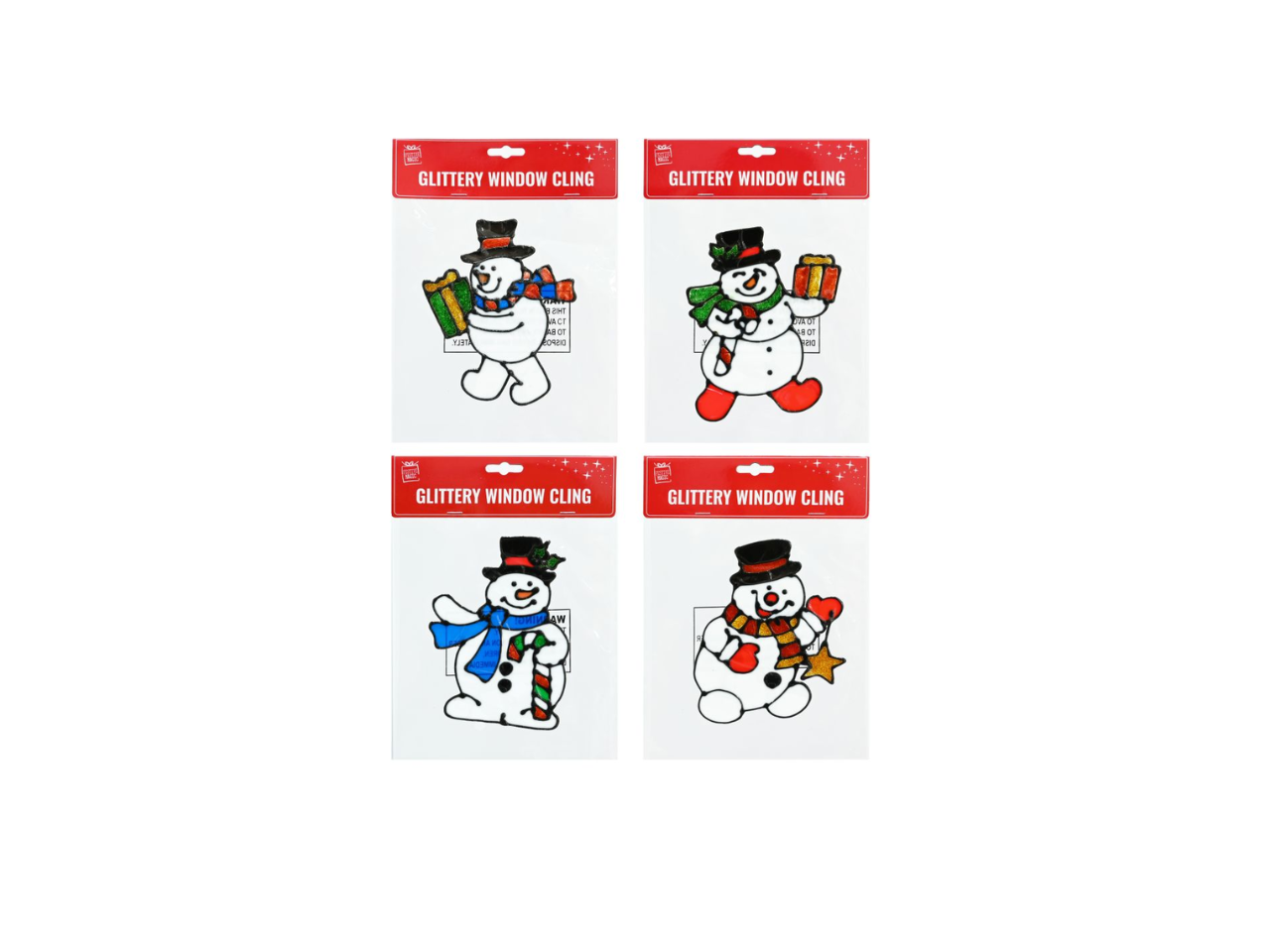 Snowman Glittery Window Cling | 18CM