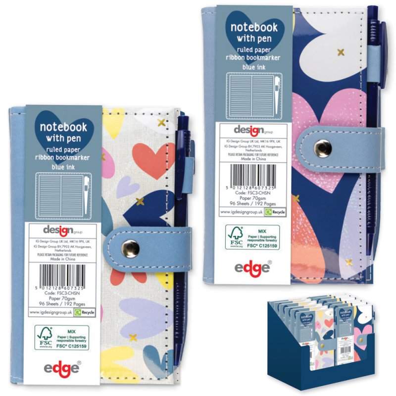 Notebook With Pen | Heart Design