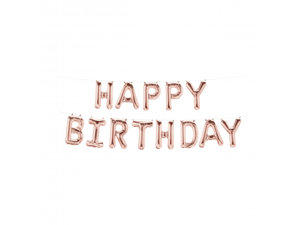 Birthday Rose Gold Foil Balloon