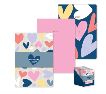 A6 Heart Design Notepad | Pack of 3