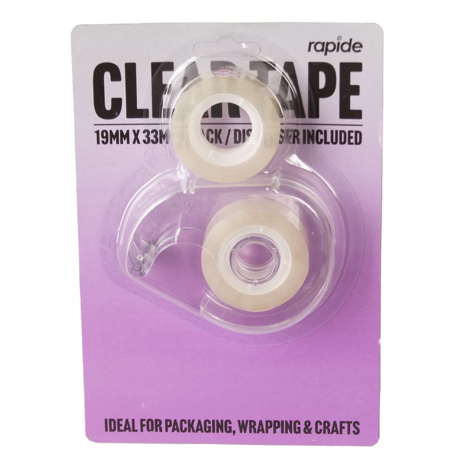 Clear Tape | 2 Roll + Dispenser