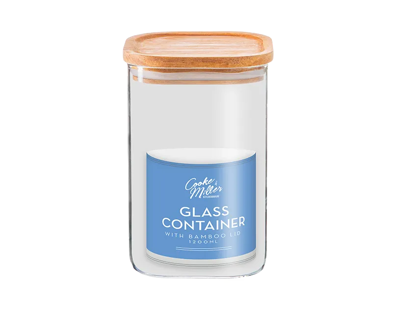 Glass Container with Bamboo Lid | 1200ml