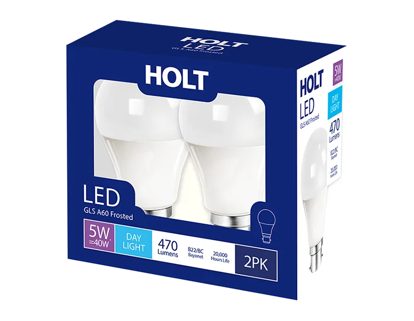 LED Classic Bulb 5W GLS A60 B22/BC Cool White | 2PCS