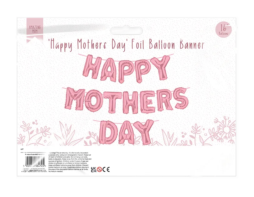 Happy Mother's Day Foil Balloon Banner