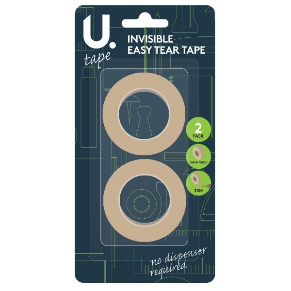 Invisible Easy Tear Tape 2 pack