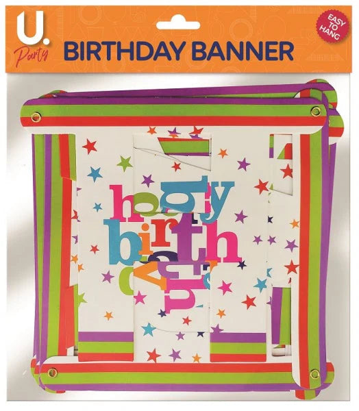 Paper Happy Birthday Lettered Bunting Banner