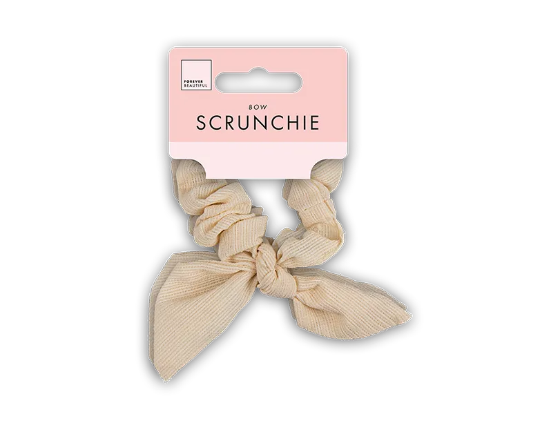 Textured Fabric Scrunchie with Bow | 2Pcs