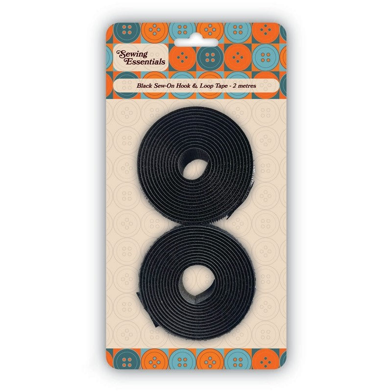 Black Sew-On Hook & Loop Tape | 2M