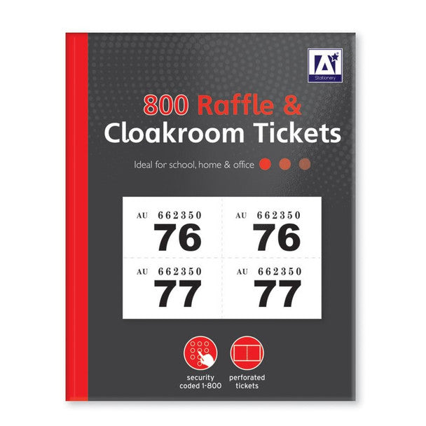 1 to 800 Raffle and Cloakroom Tickets