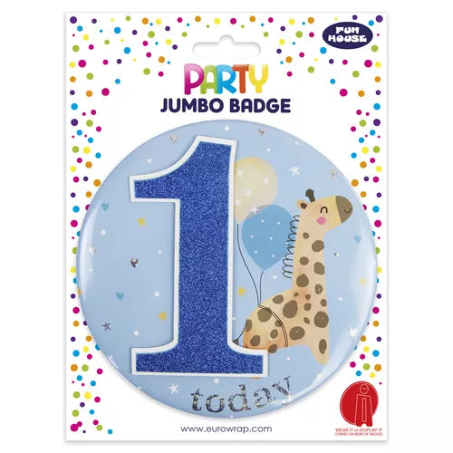 Jumbo birthday badge 3D age 1 or 2