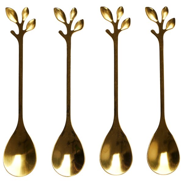 Golden leaf coffee spoon