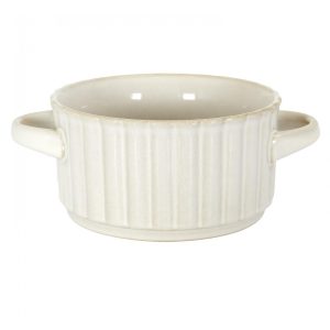 VLORA Stoneware soup bowl with handles D8.5 cm