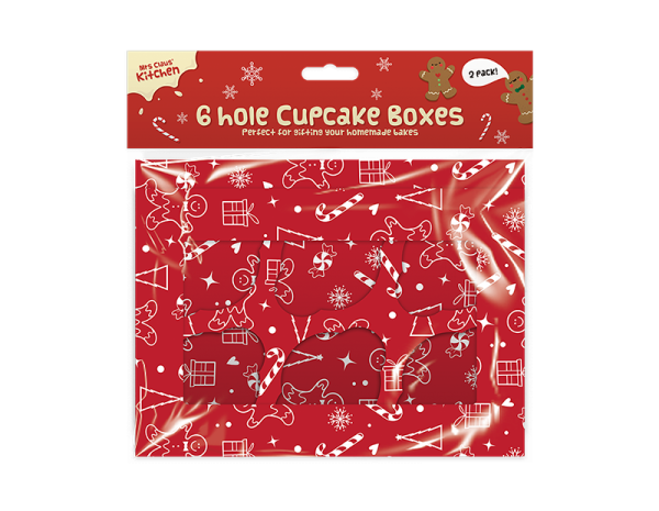 Wholesale Christmas Cupcake Boxes Christmas kitchen wholesale supplies Xmas Cupcake Boxes 2 Pack