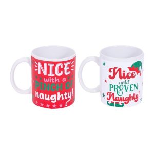 Christmas Naughty & Nice Mug (Assorted Designs)