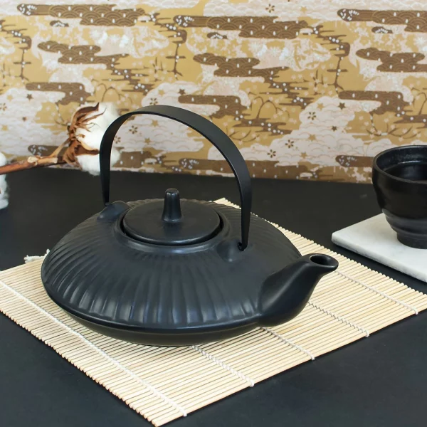 Black Ceramic Teapot