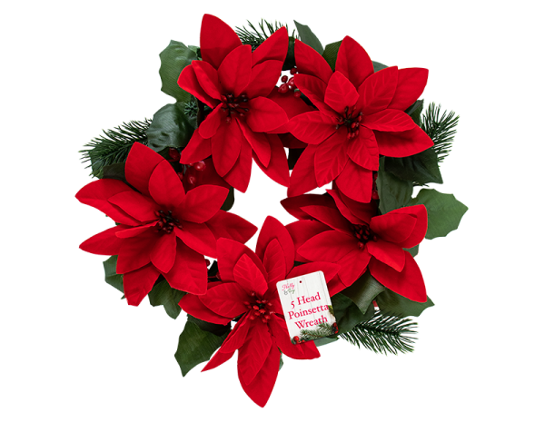 Christmas Poinsettia Wreath