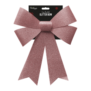 Rose Gold Large Woven Glitter Bow