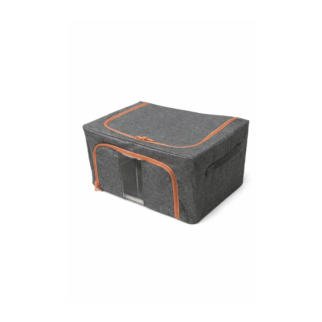 Plain Foldable Box With Orange Zipper | Large