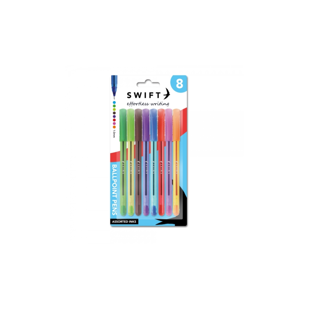 Coloured Ballpoint Pens | Set of 8