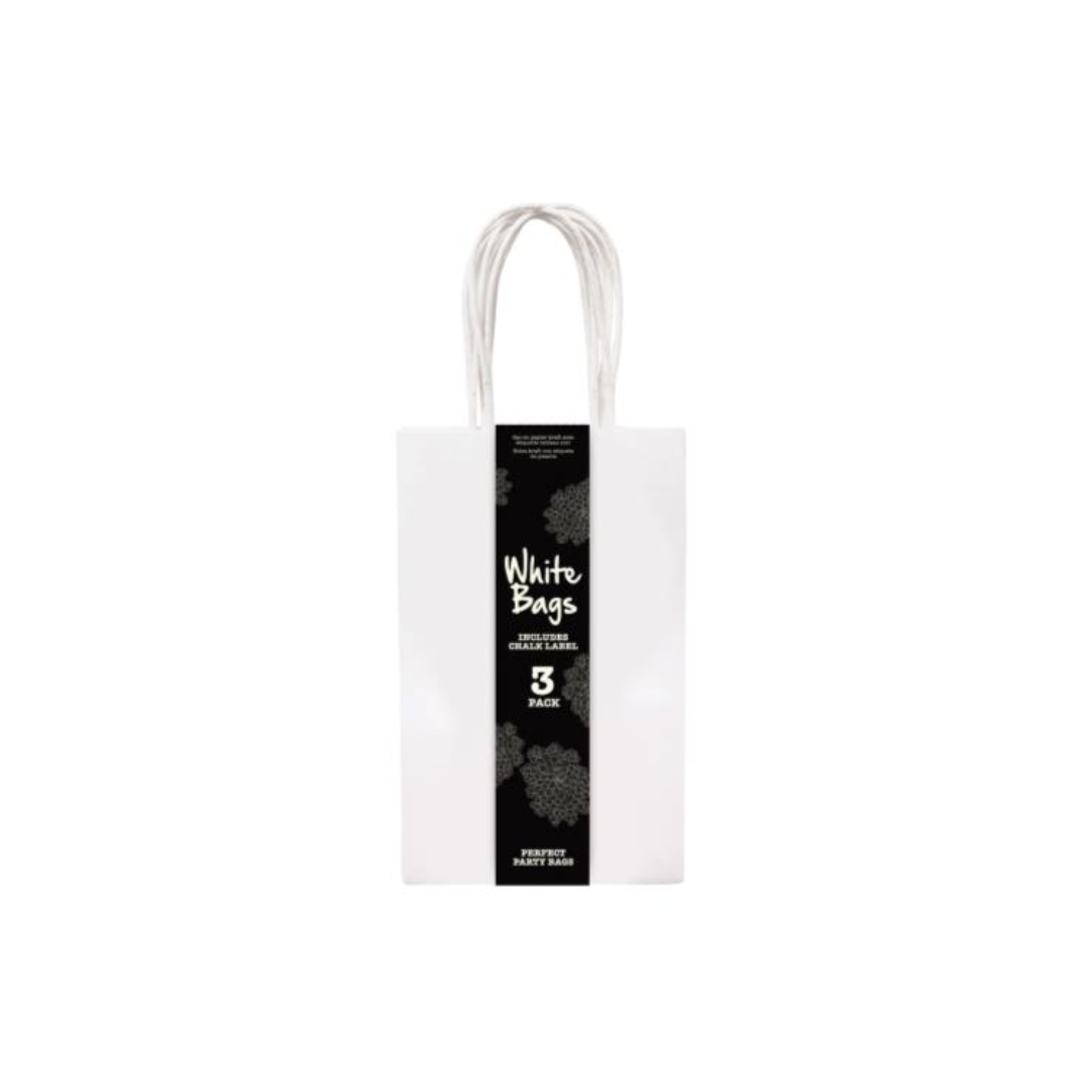 White Bags with Chalk Label | 3Pcs