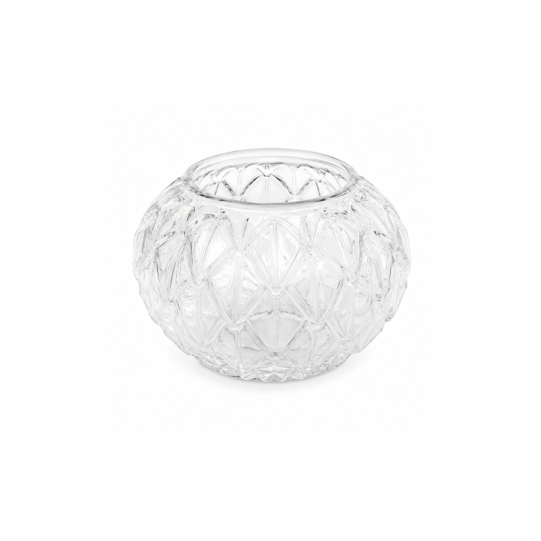 Textured Fish Bowl Glass Vase