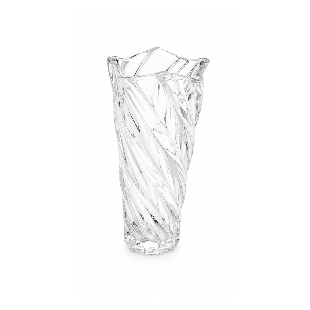 Elongated Swirled Textured Glass Vase