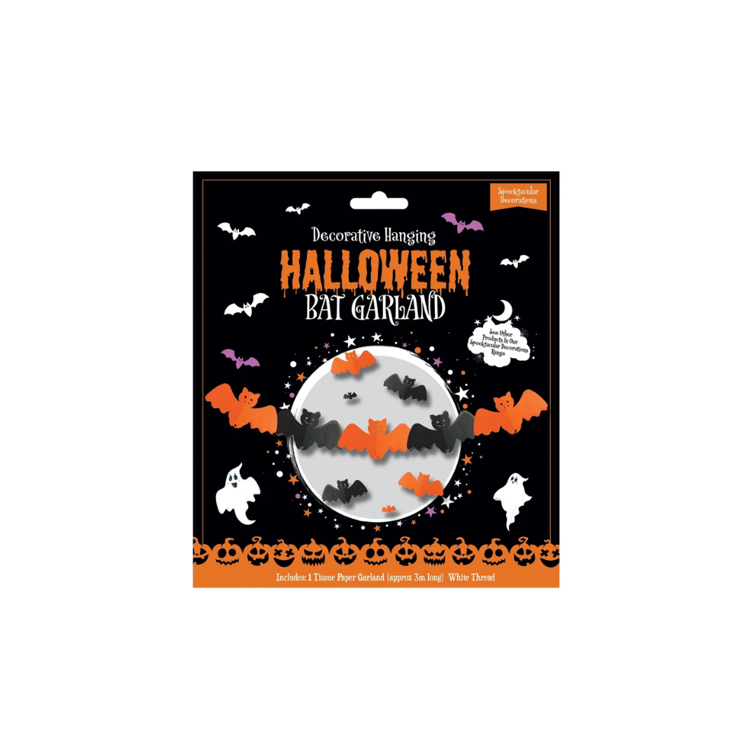 Hanging Halloween Bat Garland | 3M