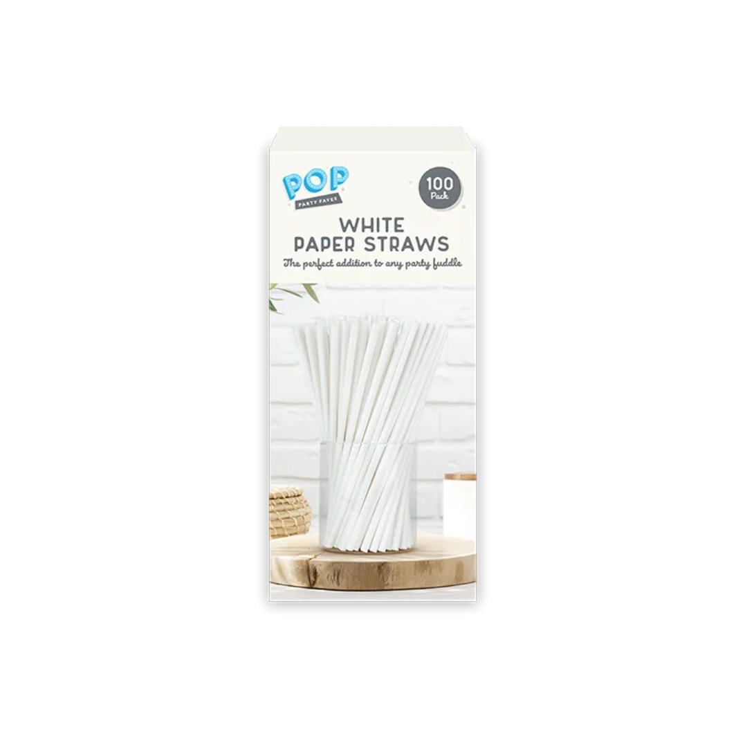 White Paper Straws | 100Pcs