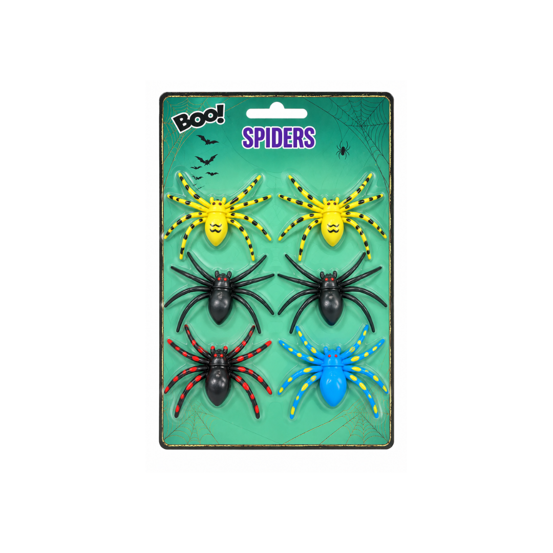 Plastic Spiders | 6Pcs