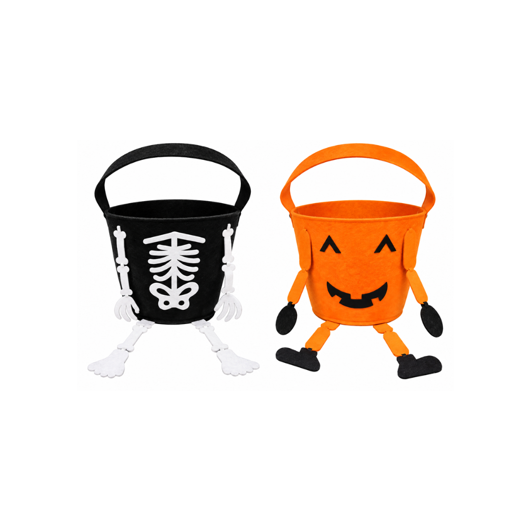 Halloween Felt Buckets With Dangly Legs