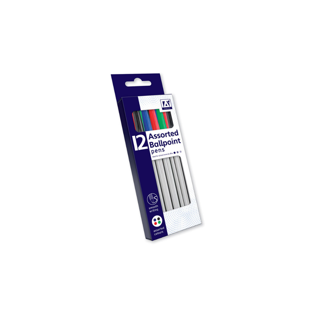 Assorted Ballpoint Pens | Pack of 12