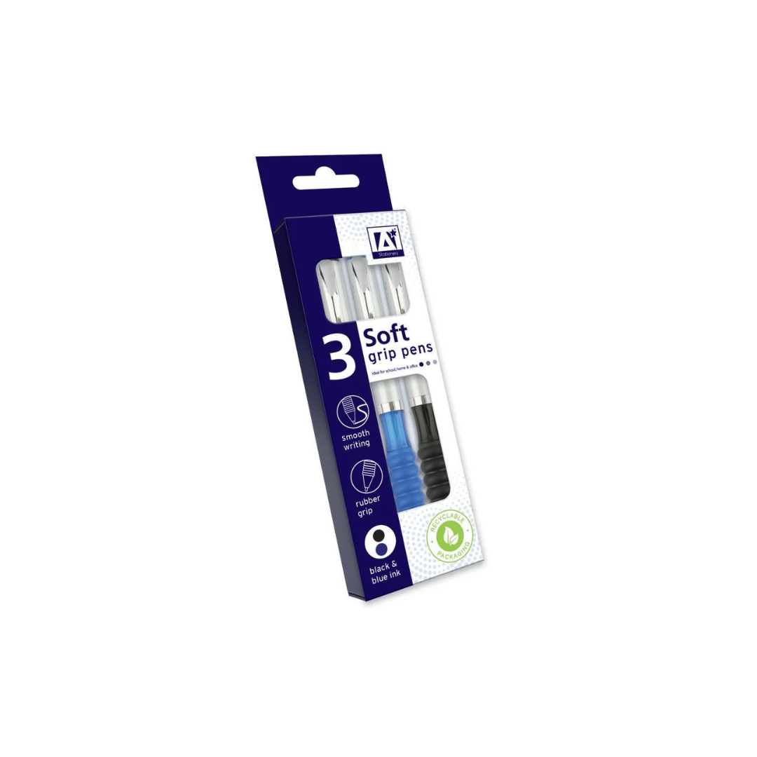 Soft Grip Pens | Pack of 3