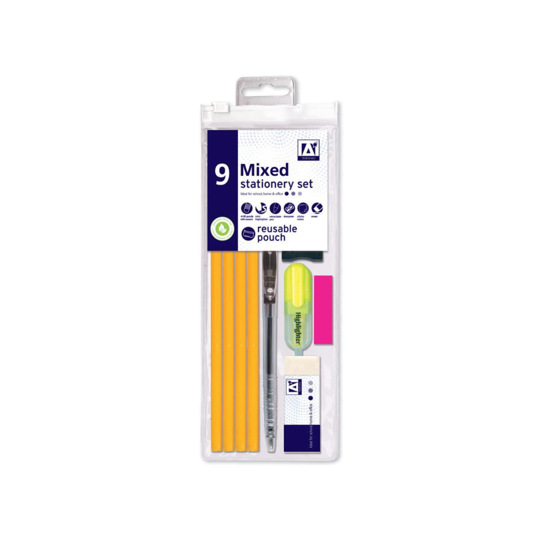 Mixed Stationery Set | Pack of 9