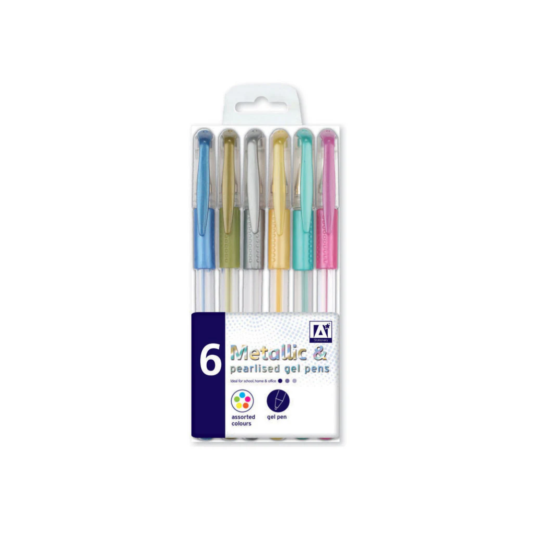 Metallic & Pearlized Gel Pens| Pack of 6
