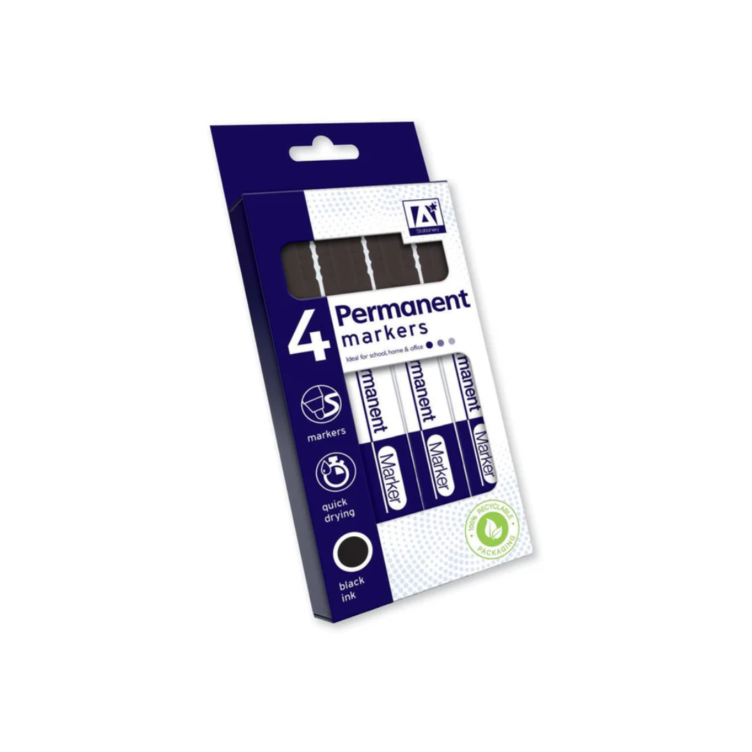 Black Permanent  | Pack of 4