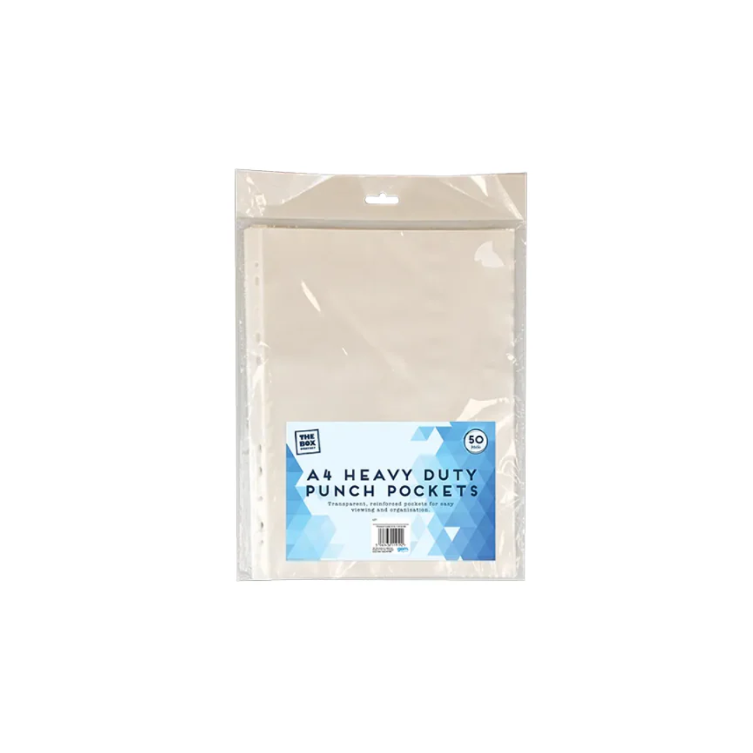 A4 Heavy Duty Punch Pockets |  50 Pcs