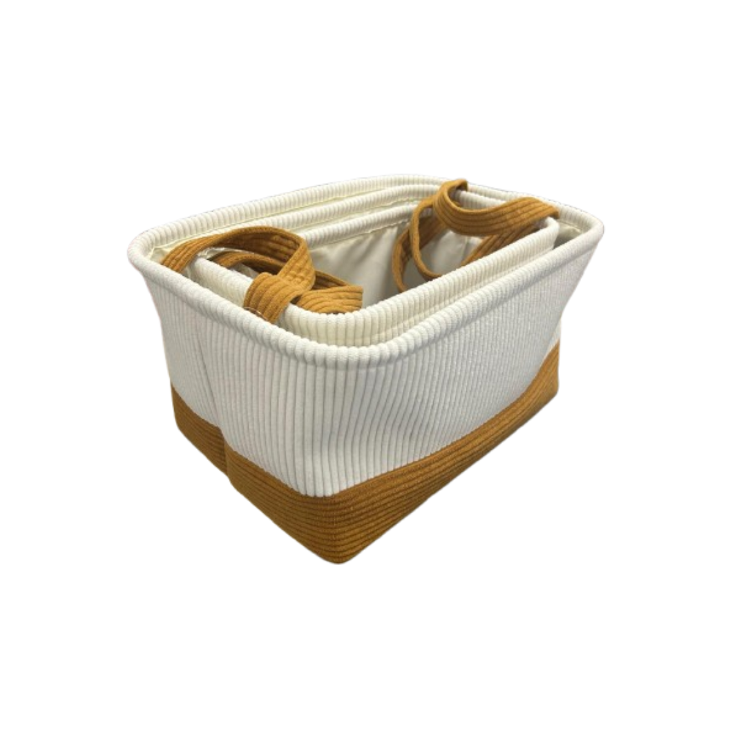 Storage Basket White & Mustard | Different Sizes