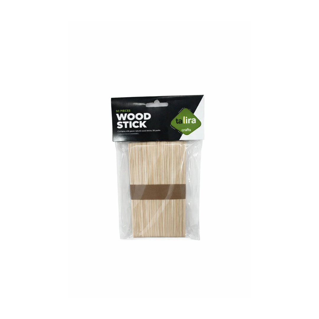 Natural Craft Wood Sticks  | Pack of 50