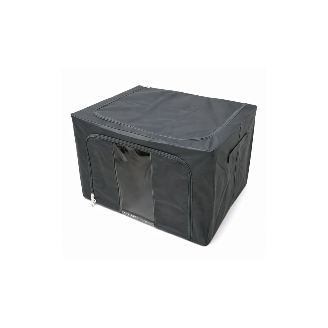 Plain Black Foldable 1 Narrow Window Storage Box  | Large