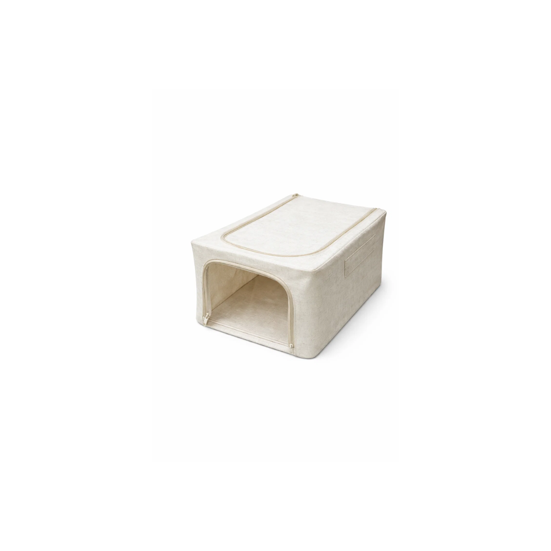 Beige Foldable 1 Window Storage Box  | Small