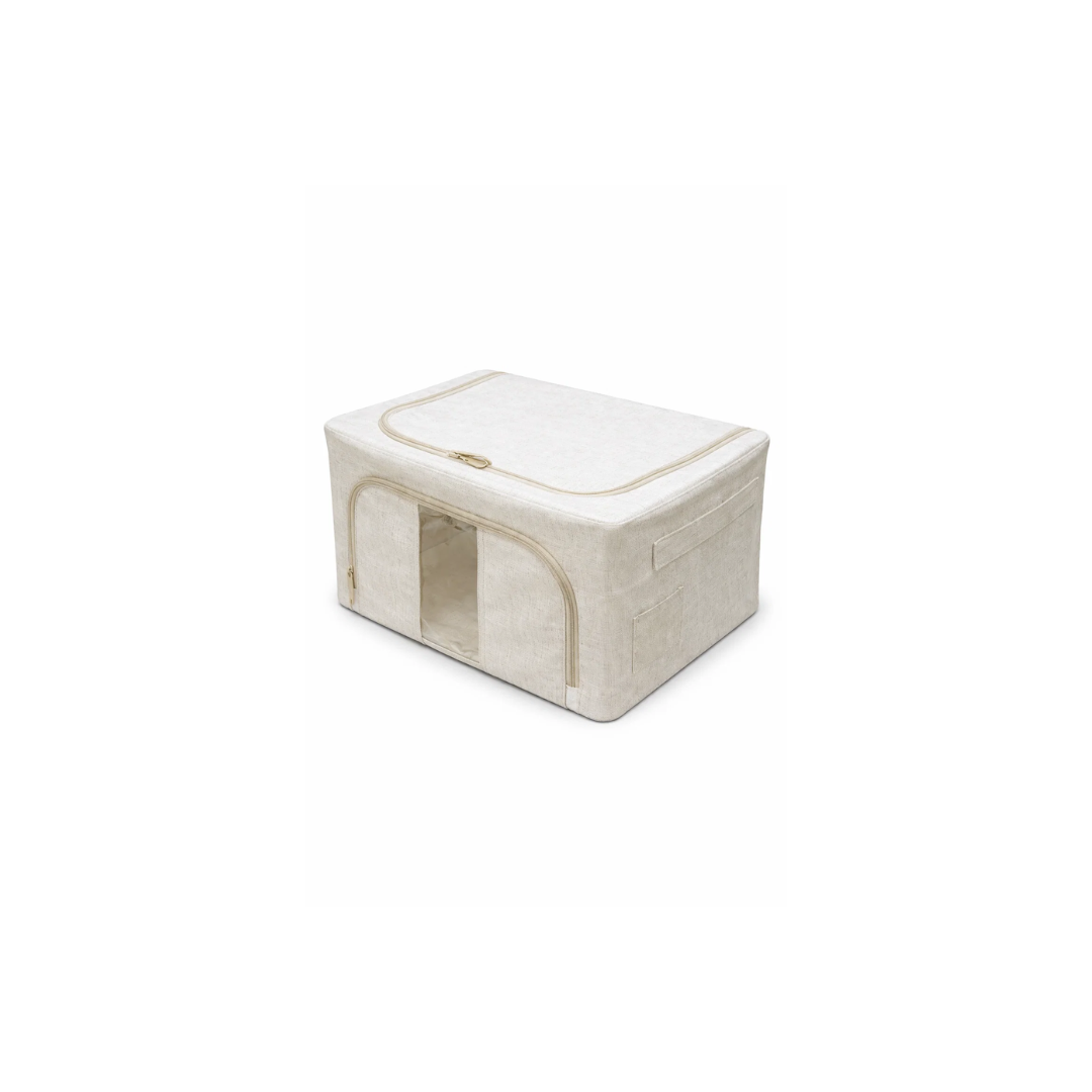 Beige Foldable 1 Narrow Window Storage Box  | Small