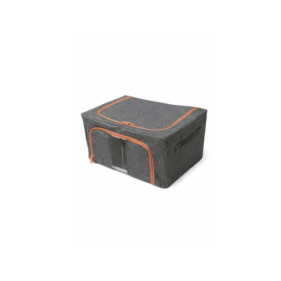 Plain Foldable Box With Orange Zipper | Small