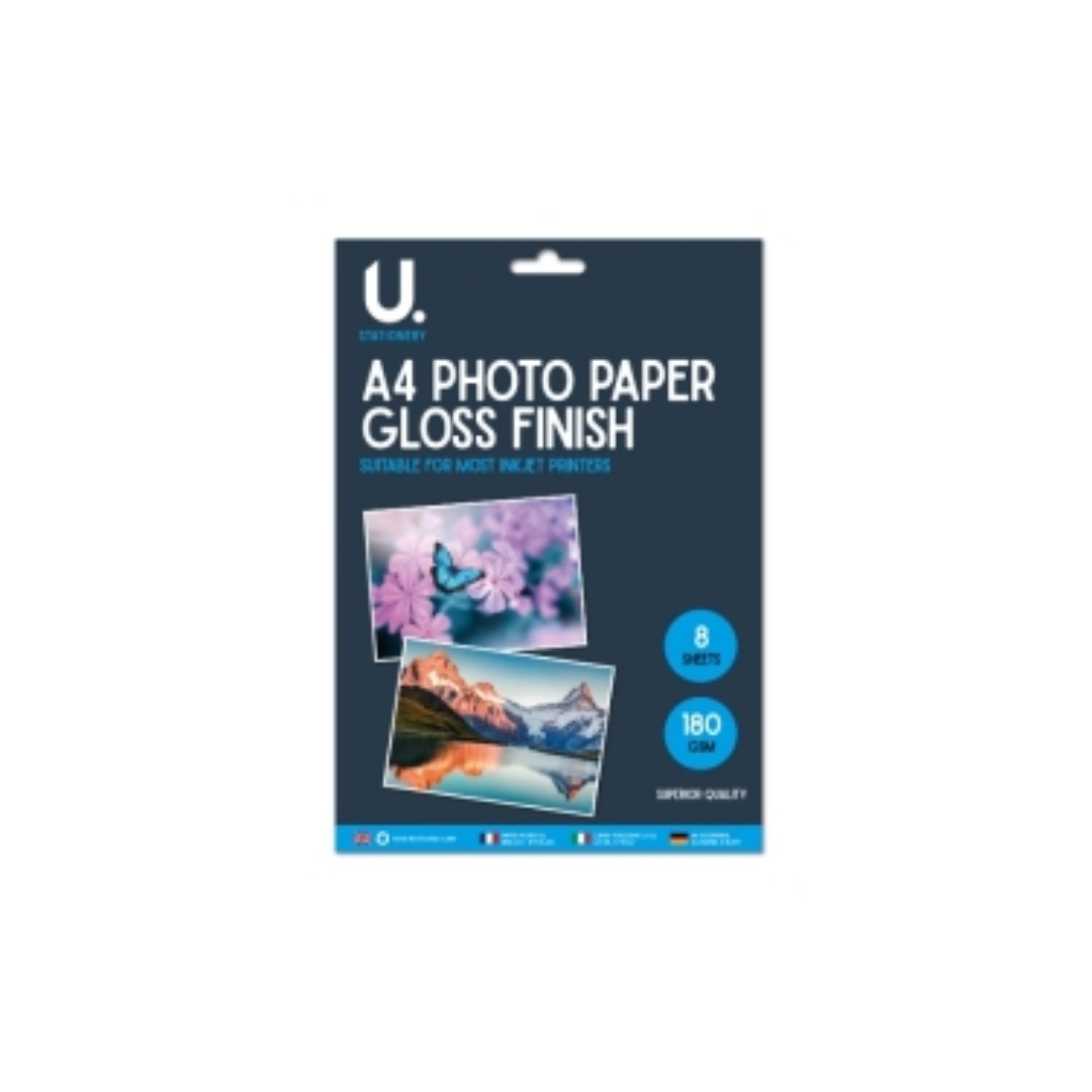 A4 Photo Paper Gloss Finish | 8 Sheets